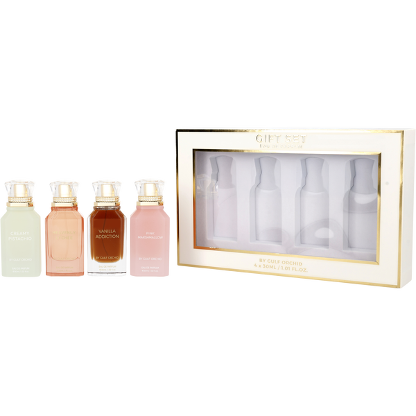 Gulf Orchid Variety by Gulf Orchid, Flirt Edition With Creamy Pistachio & Heavenly Lychee & Pink Marshmallow & Vanilla Addiction And All Are Eau De Parfum Spray 1 oz, image 1 of 2
