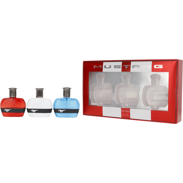 Mustang Variety by Estee Lauder, 3 Piece Mens Variety With Red & White & Blue And All Are Eau De Toilette Spray 1 oz, image 1 of 2