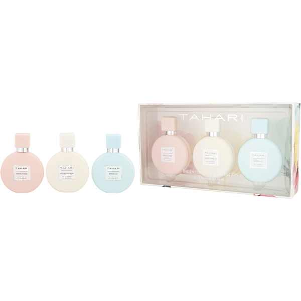 Tahari Parfums Variety by Tahari Parfums, 3 Piece The Everbloom Collection With Water Lily & Velvet Vanilla & French Kiss And All Are Eau De Parfum Spray 1 oz, image 1 of 2