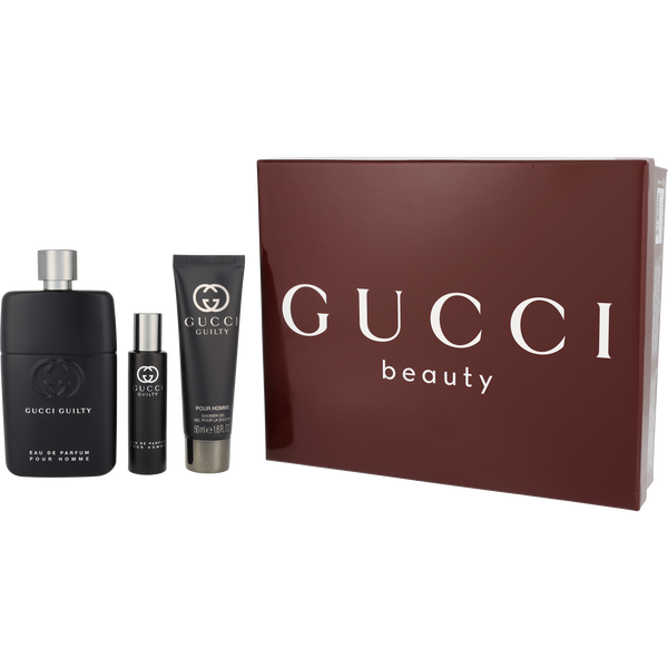 Gucci Guilty Pour Homme by Gucci, Eau De Parfum Spray 3 oz & Shower Gel 1.6 oz & Eau De Parfum Spray 0.5 oz Mini, image 1 of 2